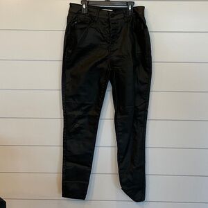 #0264N WOMEN’S KANCAN BLACK FAUX LEATHER JEAN/PANT SIZE: 9/28